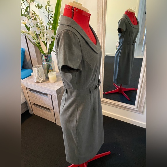 Size 12 VERONIKA MAINE grey DRESS ONLY (matching Jacket also listed) - Picture 4 of 9